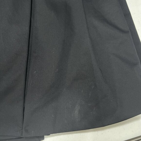 London Fog Black Double Breasted Buttoned Belted Pleated Long Trench Coat 6 - Picture 8 of 16